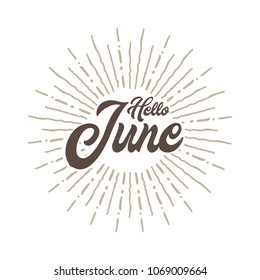 Hello June Vector Hand Written Text Stock Vector (Royalty Free ...