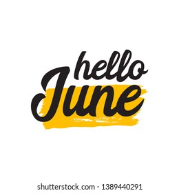 Hello June vector template. Design for banner, greeting cards or print.