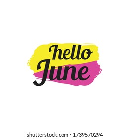 Hello June vector template. Design for banner, greeting cards or print.