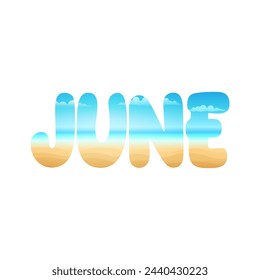 Hello June. Welcome June. June with summer vibes vector.