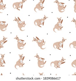 Hola de Kangaroos Vector Gráfico Patrón sin problemas