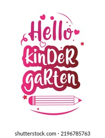 Hola kinder garten diseño de camiseta aislado en fondo blanco