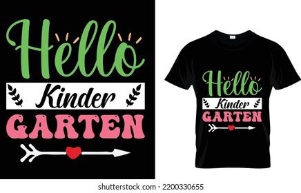 Hello kinder Garten T-shirt design template 