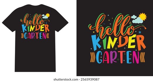 Hello kinder garten tshirt design , Back to School  PNG, Kindergarten, First Day Of School, School Png, Retro PNG, First Second Third Grade Design, School Png