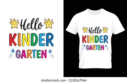 
Hello kinder garten typography slogan for t shirt printing, vector design template