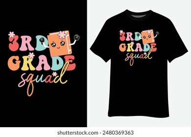 Hello Kindergarten 3rd Grade Squad Team Back to School Teacher Kids T-Shirt Design