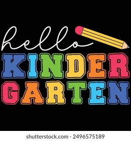 Hello Kindergarten Back To School T-shirt Design