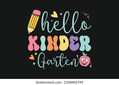 Hello kindergarten kids vector tshirt