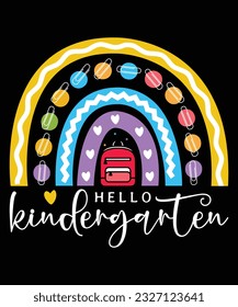 Hallo Kindergarten Schulkind svg, Kindergarten Leben svt Shirt Design