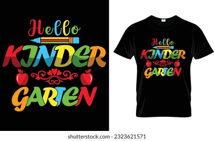 Hello kindergarten t-shirt design vector template