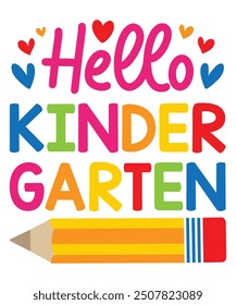 Hallo Kindergarten T-Shirt, Hallo Kindergarten Team Kinder Zurück zur Schule Lehrer Kinder T-Shirt