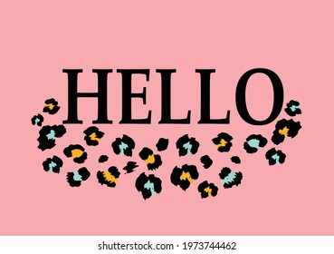 hello leopard vector art design hand drawn