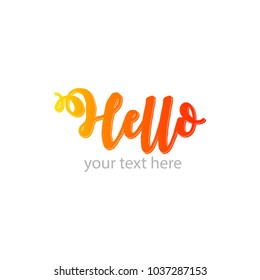 Hello letter design template. Yellow letter hellow. Hellow lettering