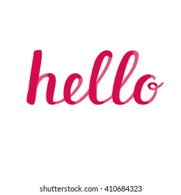 Hello lettering. Brush hand lettering. Great for beach tote bags, t-shirts, posters, cards and more.