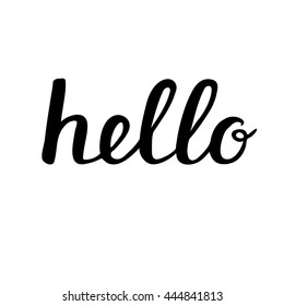 Hello lettering. Brush hand lettering. Great for beach tote bags, apparel design, posters, cards and more.