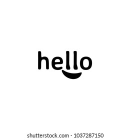 Hello lettering design template. letter hellow smile template