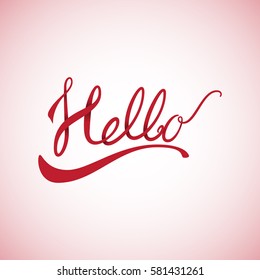 Hello Lettering Greeting Card Hello Handlettering Stock Vector (Royalty ...