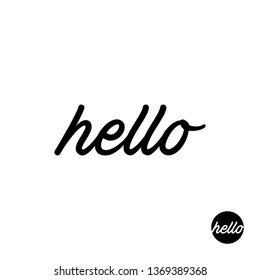 hello lettering, handwritten and calligraphy vector illustration