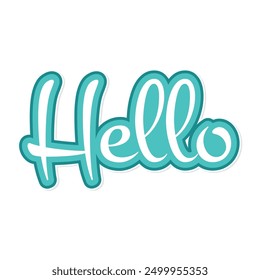 Hello. Lettering Hello, Hi, banner, poster, vintage graphic. Greeting card calligraphy lettering hello. Poster, banner, sticker concept with text message hi, hi there. Vector Illustration