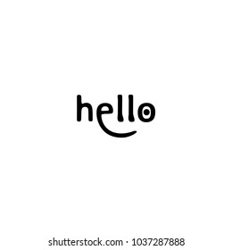 Hello Lettering Logo Design Hello Headline Stock Vector (Royalty Free ...