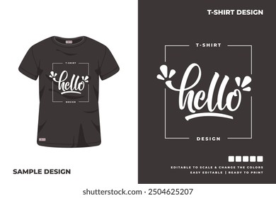 hello lettering t shirt design