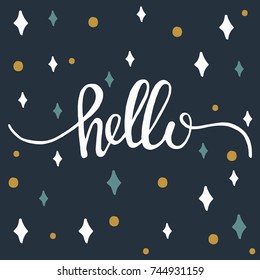 Hello lettering word hand written