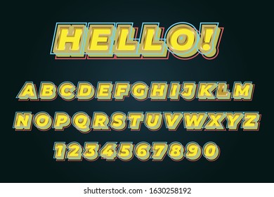 Hello Light Sign text style effect Premium Vector