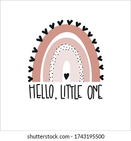 Hello little one  Rainbows baby vector illustration