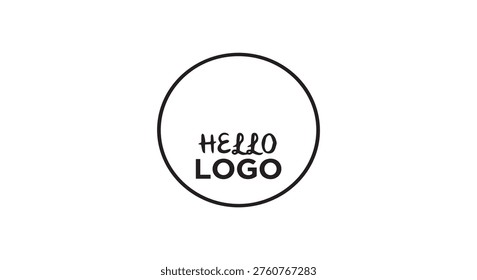 Hello logo with chat speech bubbles, communication app graphic icon design
