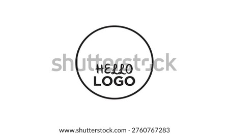 Hello logo with chat speech bubbles, communication app graphic icon design