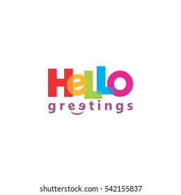 hello logo vector greeting