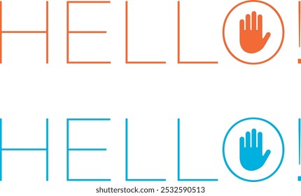 Hello Logo Vectors Illustrations, wordmark hello logo vector, icon, template