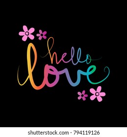 Hello Love hand lettering