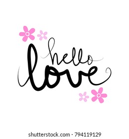 Hello Love hand lettering