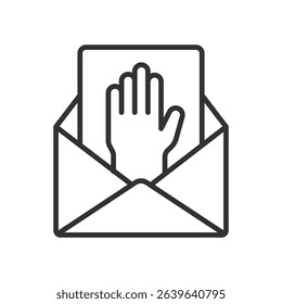 Hello mail, icon in line design. Hello mail, email, message, envelope, communication, inbox, greeting on white background vector. Hello mail editable stroke icon
