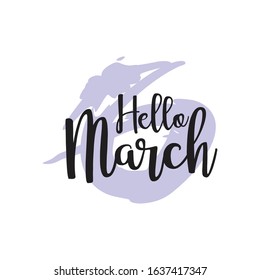 Hello March Design Calender Hand Lettering Stock Vector (Royalty Free ...