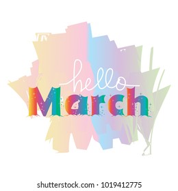 Hello March hand lettering