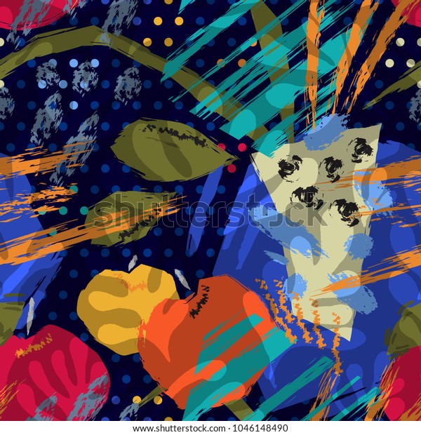 Hello Matisse Abstract Seamless Pattern Still Stock Vector Hello Matisse Abstract Seamless Pattern Still Stock Vector