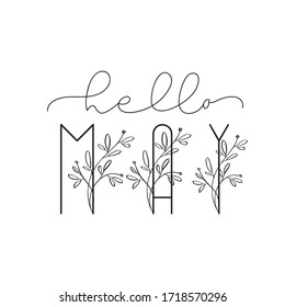 Hola puede caligrafiar texto vectorial. Tarjeta de felicitación aislada con diseño dibujado a mano. Tipografía superpuesta de foto para diseño de pancartas, afiches o prendas.