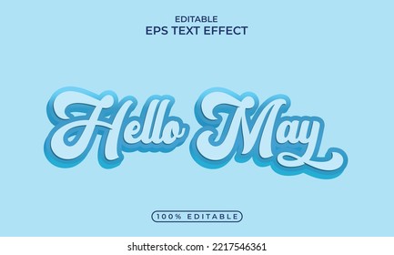 Hello May editable 3d text effect design