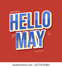 Hello may greeting poster design