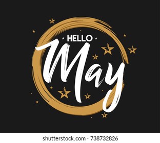 Hello May - Grunge - Vector for greeting, new month