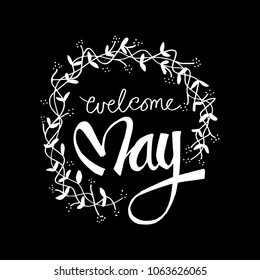 Hello May Hand Lettering Inscription