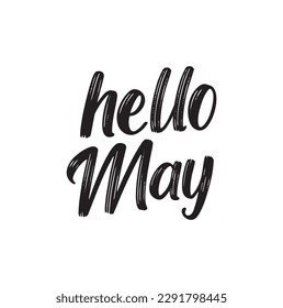 Hello May lettering. Elements for invitations, posters, greeting cards. Seasons Greetings