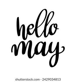 Hola, may. Letra frase aislada sobre fondo blanco