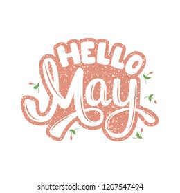 Hello May Name Month Handwritten Lettering Stock Vector (Royalty Free ...