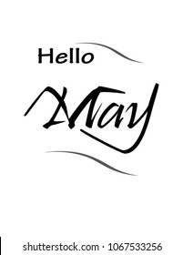 Hello May. vector illustration text