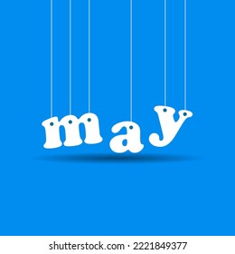 hola may. bienvenido mes de mayo vector. adecuado para tarjetas de  felicitación, logotipo de mes, logotipo de calendario. 13924875 Vector en  Vecteezy