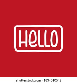 Hallo, Nachrichtenschrift. Kalligraphisches einfaches Logo / Einführungsstil. Vektorgrafik. 