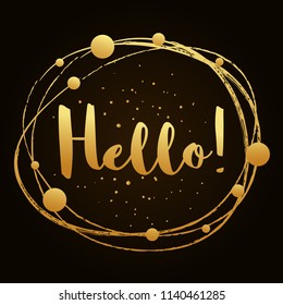 Hello - Message, quote, sign, Lettering, Handwritten, vector for greeting